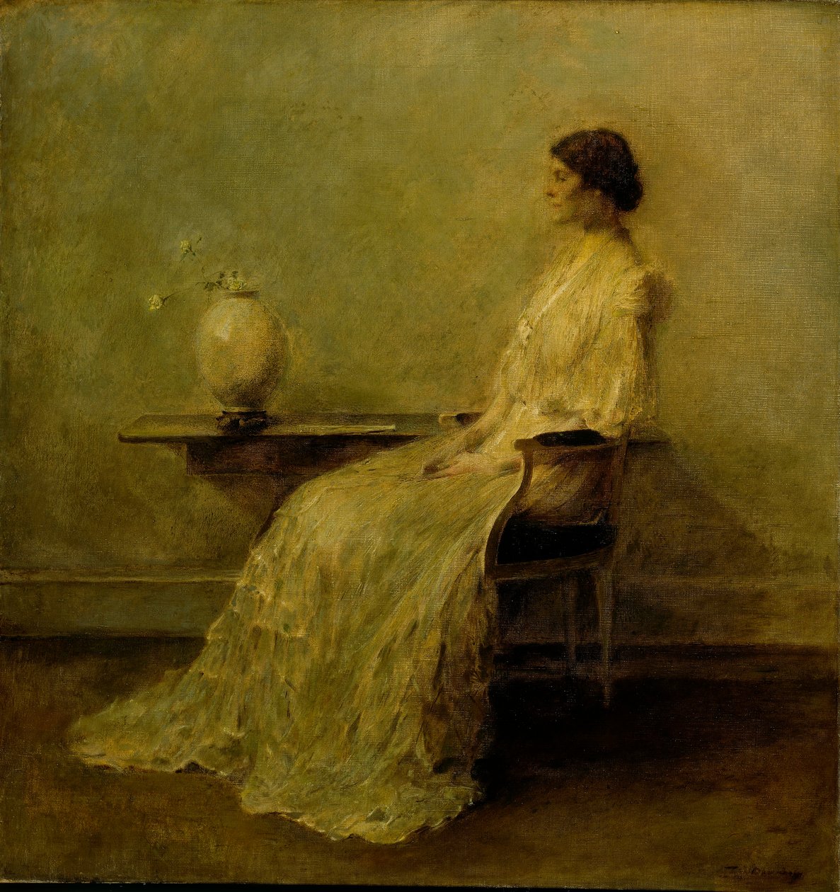 Nainen valkoisissa (nro 2) tekijältä Thomas Wilmer Dewing