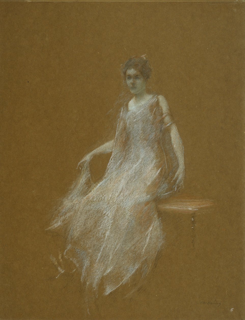 Nainen valkoisissa tekijältä Thomas Wilmer Dewing
