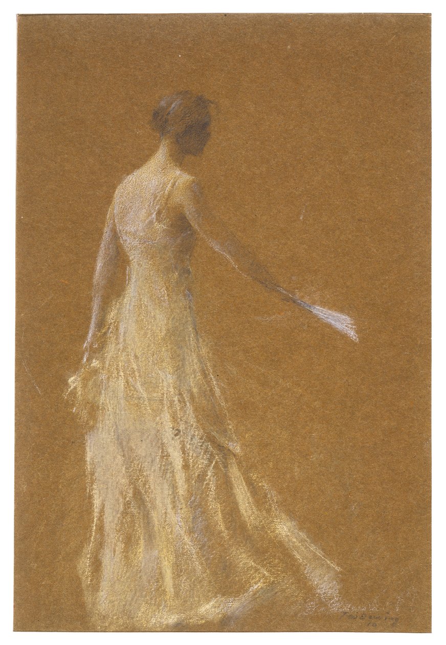 Keltapukuinen nainen tekijältä Thomas Wilmer Dewing