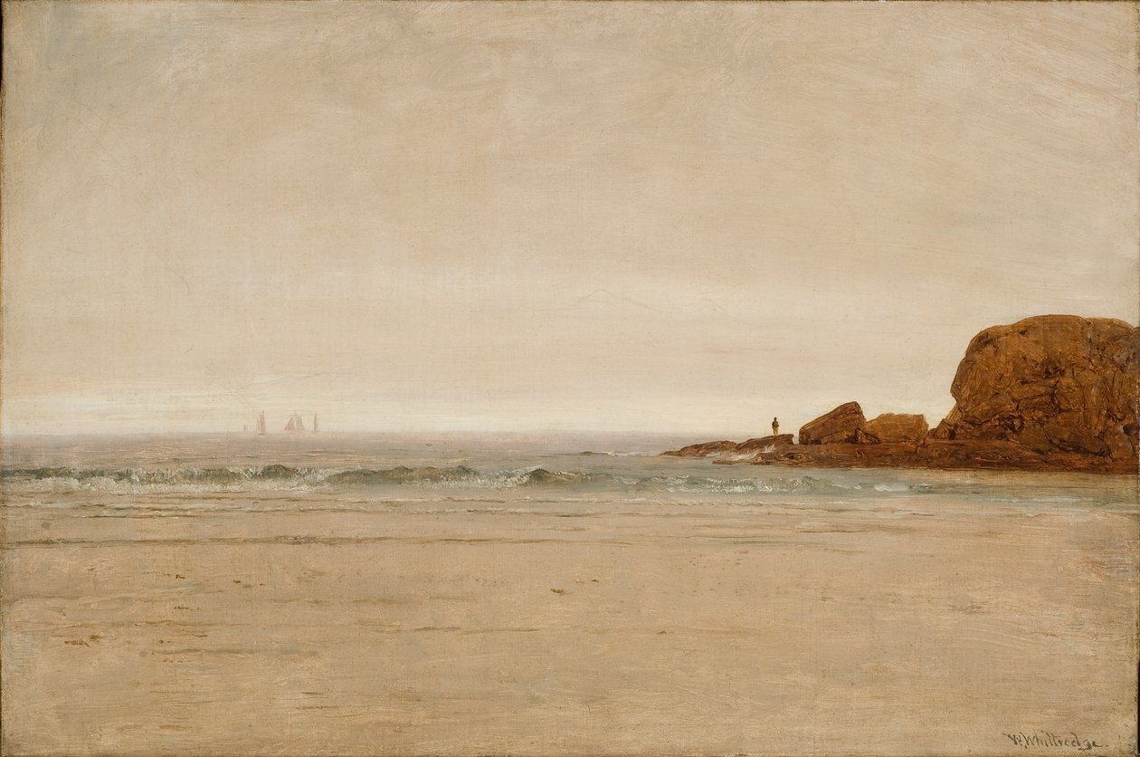 Ranta ja kalliot 1870 (Öljy kankaalle) tekijältä Thomas Worthington Whittredge