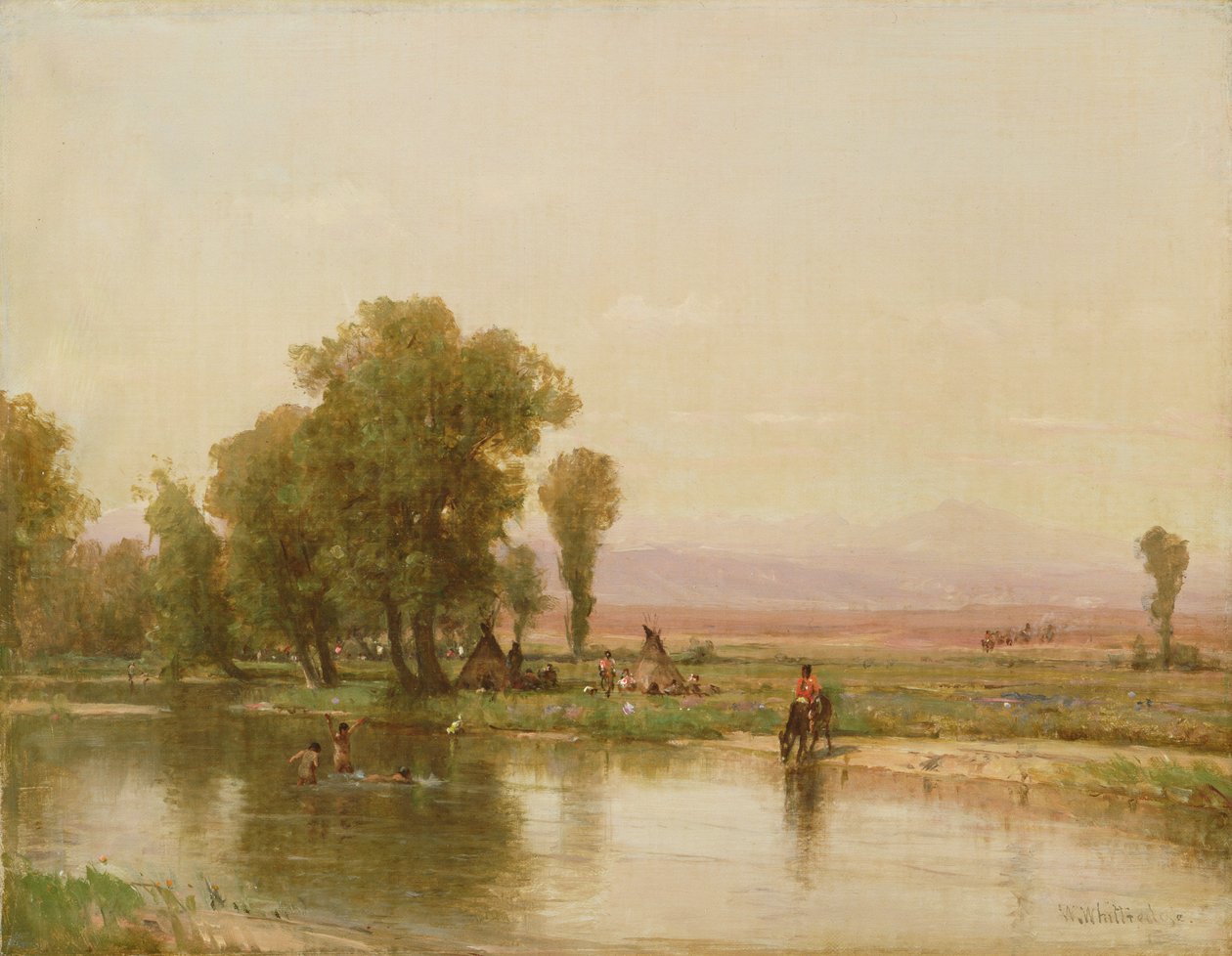 Leirintäalue Platte-joella, 1865 tekijältä Thomas Worthington Whittredge