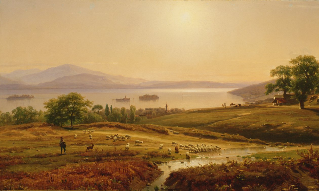 Aamu Maggiore-järvellä, 1860 tekijältä Thomas Worthington Whittredge