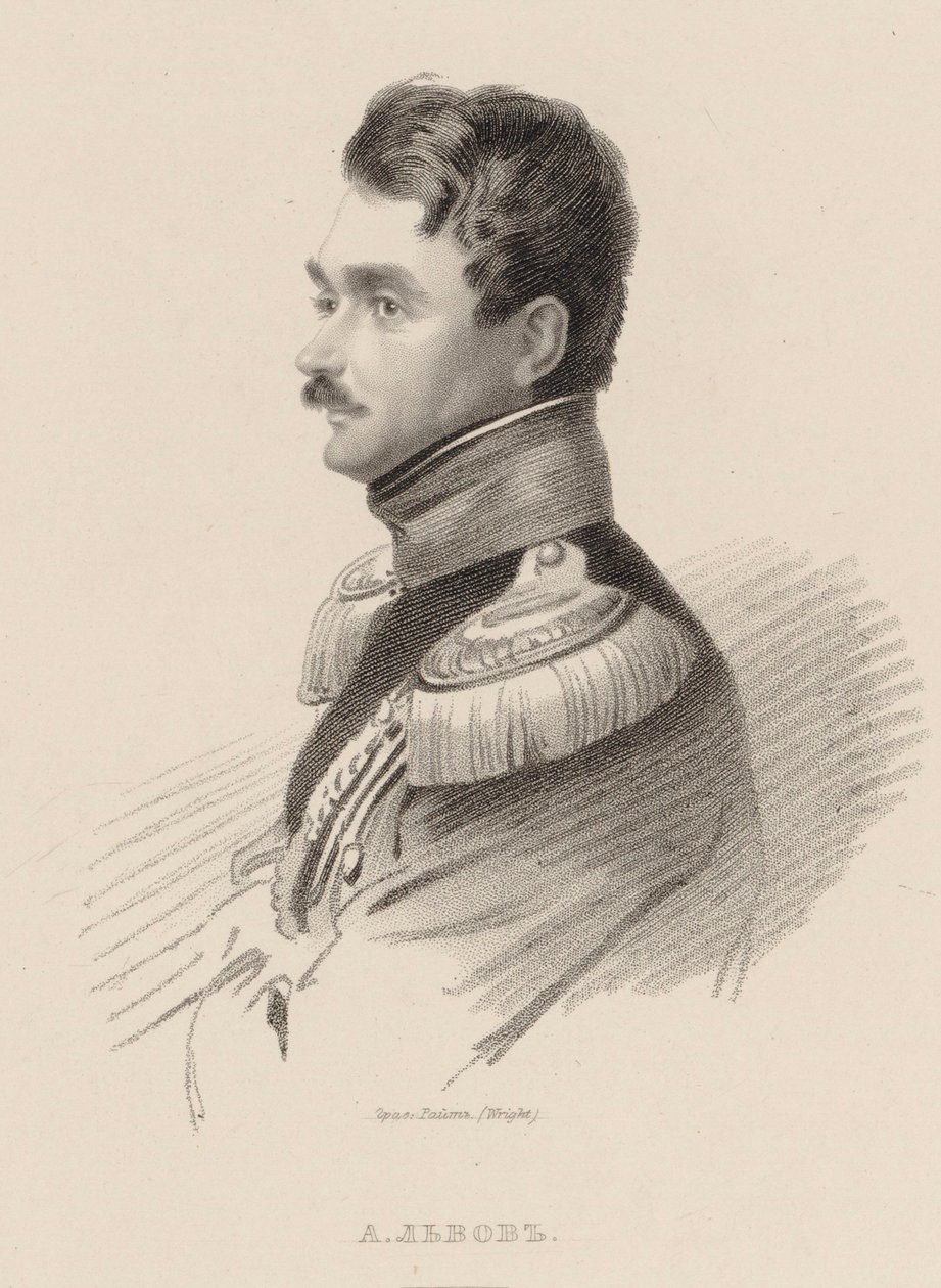 Säveltäjä Aleksei Fjodorovitš Lvovin muotokuva 1798-1870. tekijältä Thomas Wright