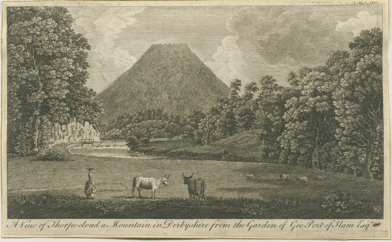 Dovedale - Thorpe Cloud: kaiverrus, nd [n. 1790] (vedos) (kuva) tekijältä Thomas of Derby (after) Smith