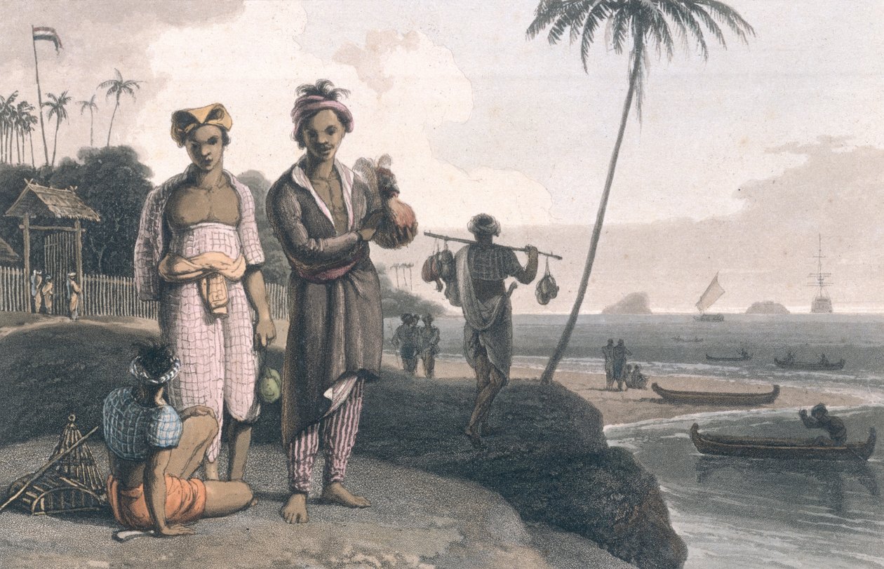 Taiteilijoiden kaivertama Java malaijat, pubi. kirjoittanut Longman, Hurst, Rees ja Orme, Lontoo, 1810 tekijältä Thomas und William Daniell