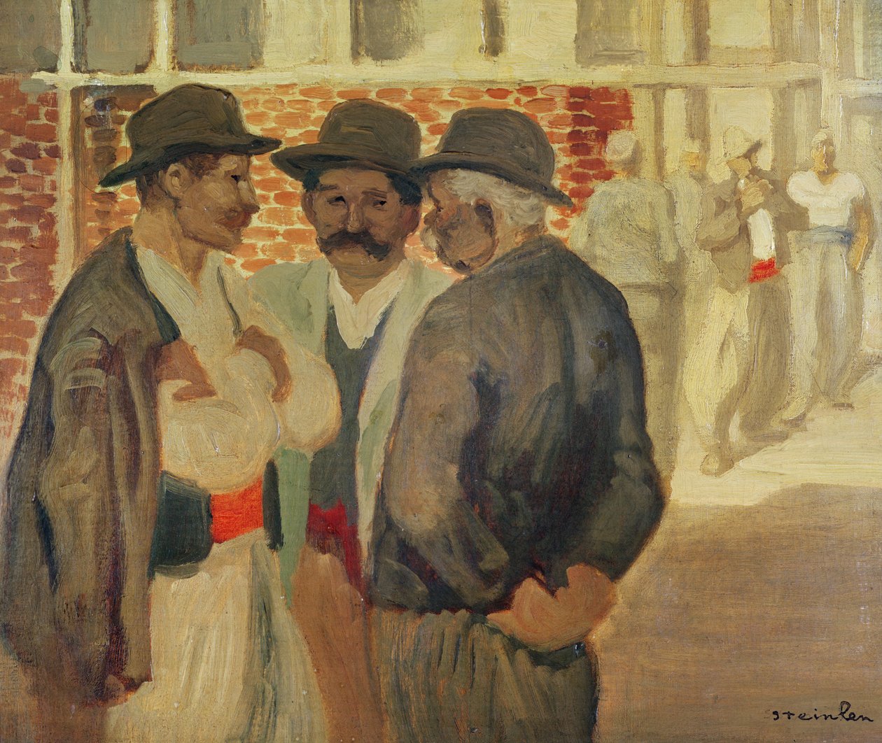 Rakennustyöntekijät, tekijältä Théophile Alexandre Steinlen