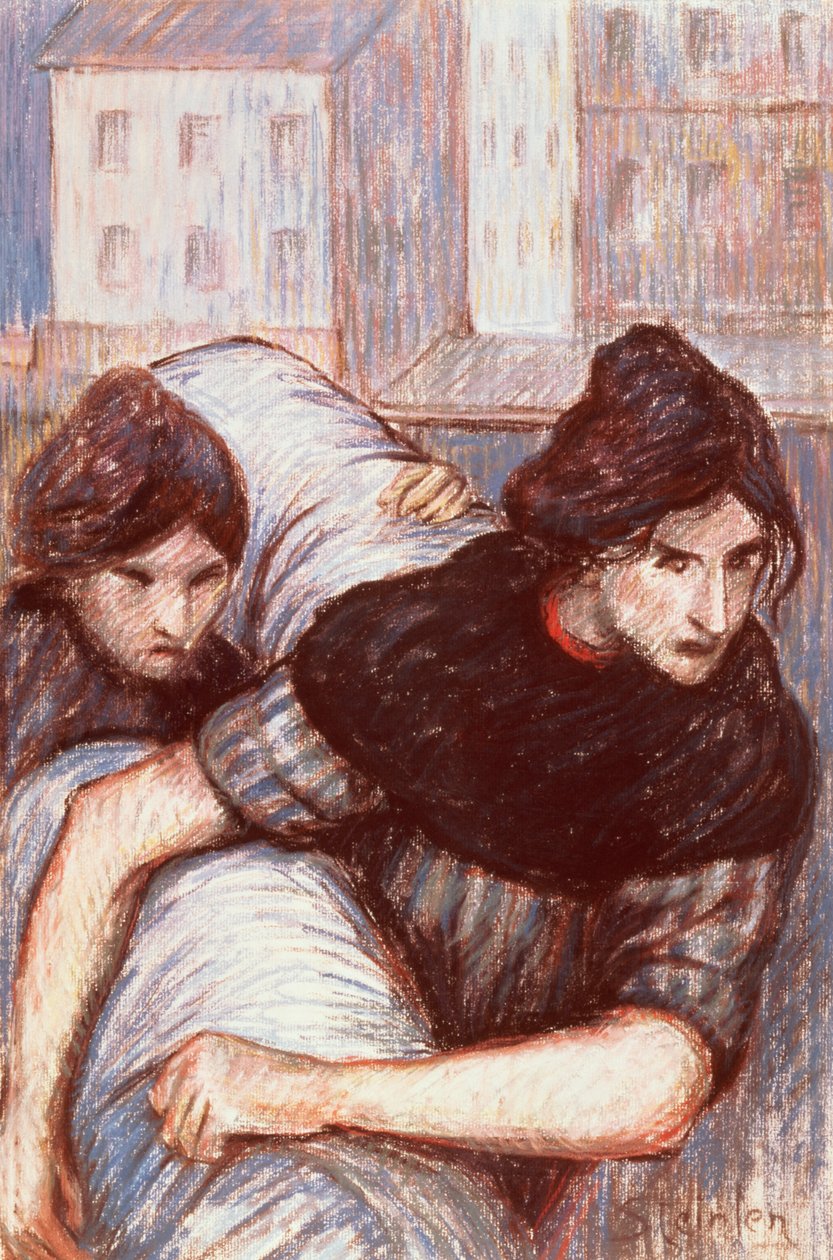 The Laundresses, 1898 (pastelli kankaalle) tekijältä Théophile Alexandre Steinlen