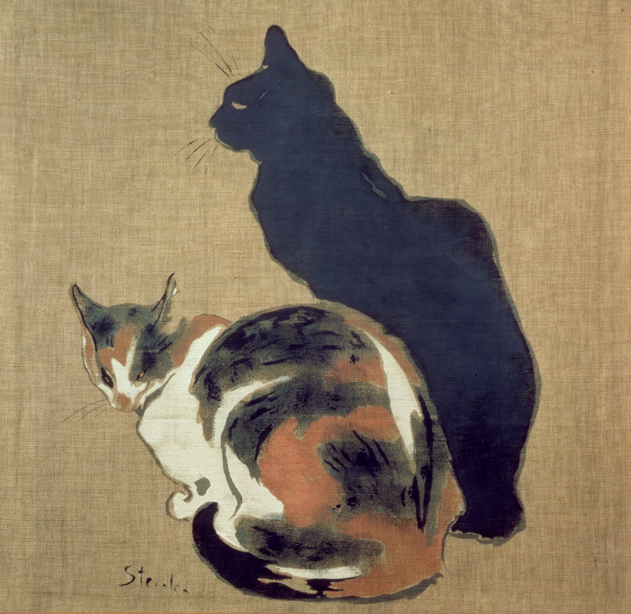 Kaksi kissaa, 1894 tekijältä Théophile Alexandre Steinlen