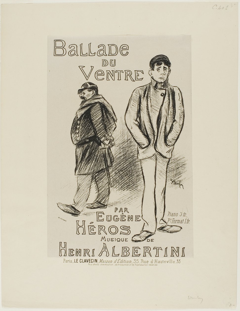Ballade du Ventre tekijältä Théophile Alexandre Pierre Steinlen