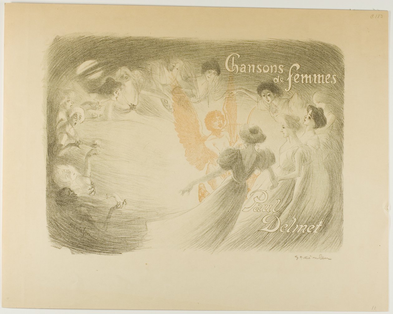 Chansons de femmes, Paul Delmetin kirjan kansi. tekijältä Théophile Alexandre Pierre Steinlen