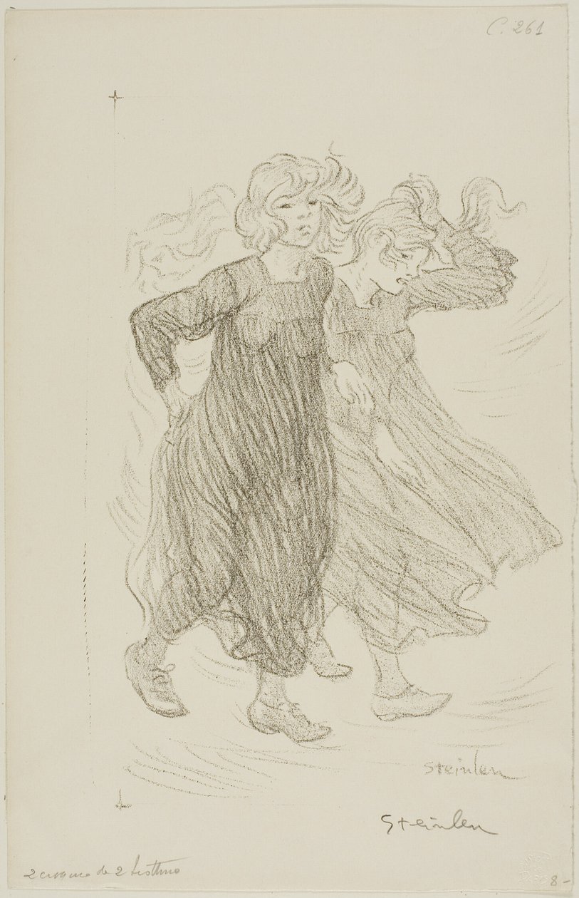 Tuulen puuska tekijältä Théophile Alexandre Pierre Steinlen