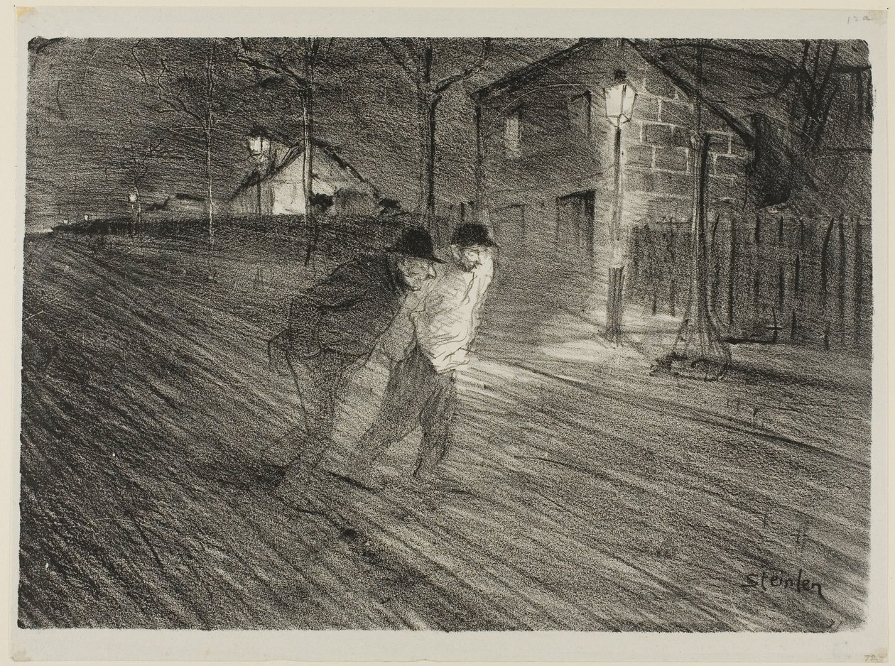 Rue Caulincourt tekijältä Théophile Alexandre Pierre Steinlen
