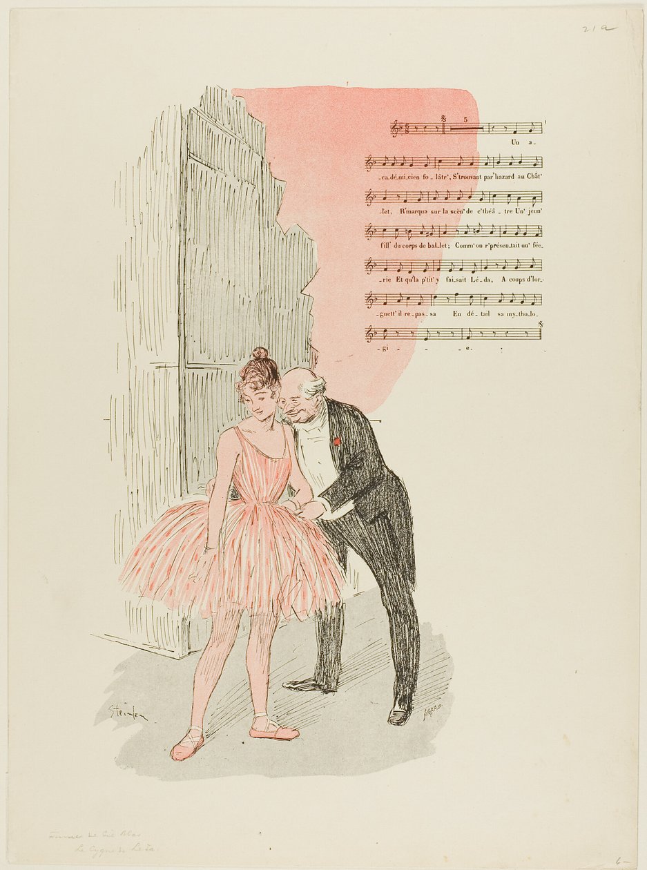 Leda ja joutsen tekijältä Théophile Alexandre Pierre Steinlen