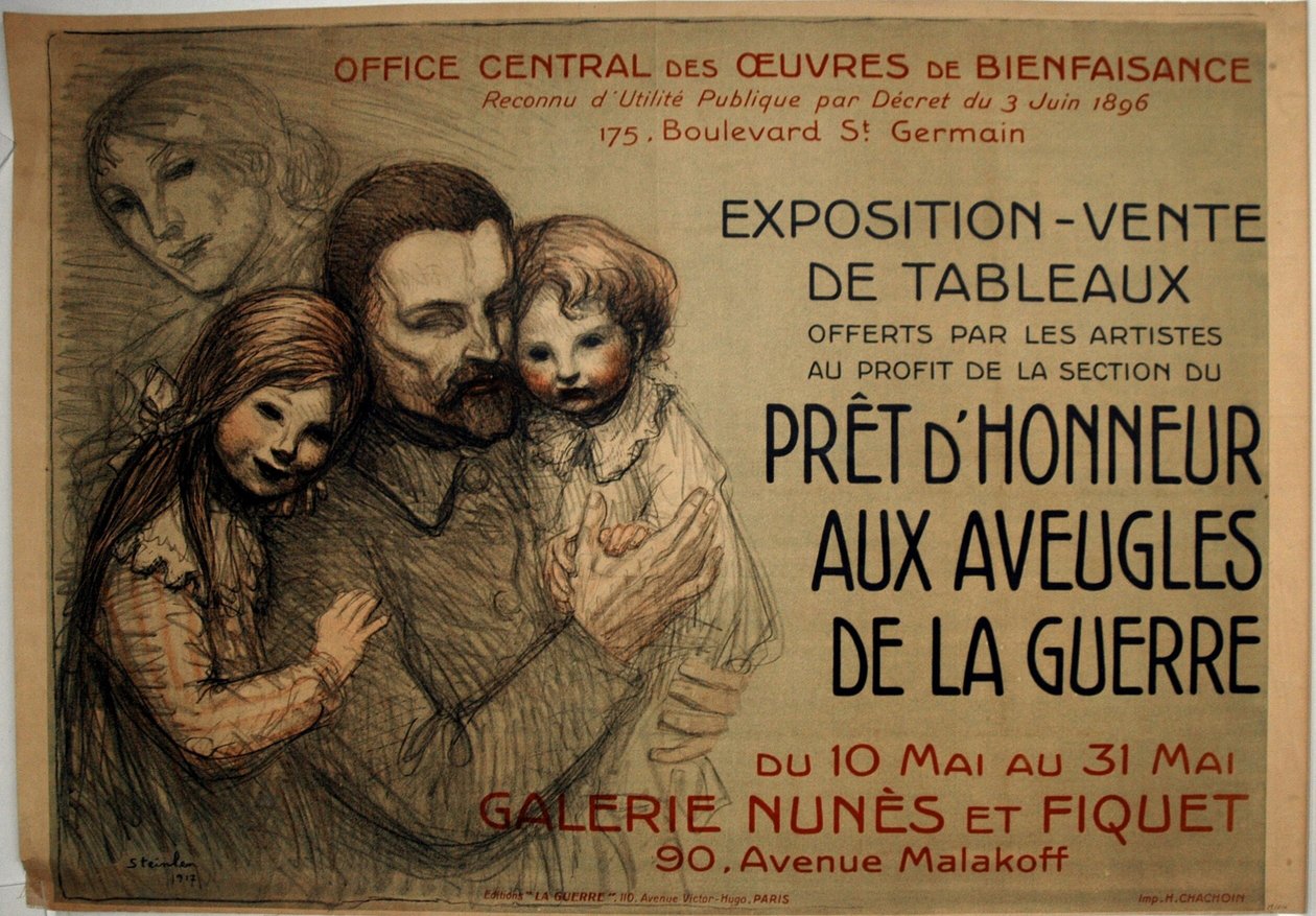 Valmiina kunnioittamaan sotasokeaa tekijältä Théophile Alexandre Pierre Steinlen