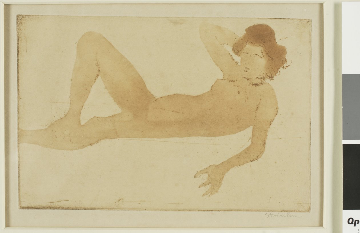 Makuuasennossa alaston nainen tekijältä Théophile Alexandre Pierre Steinlen