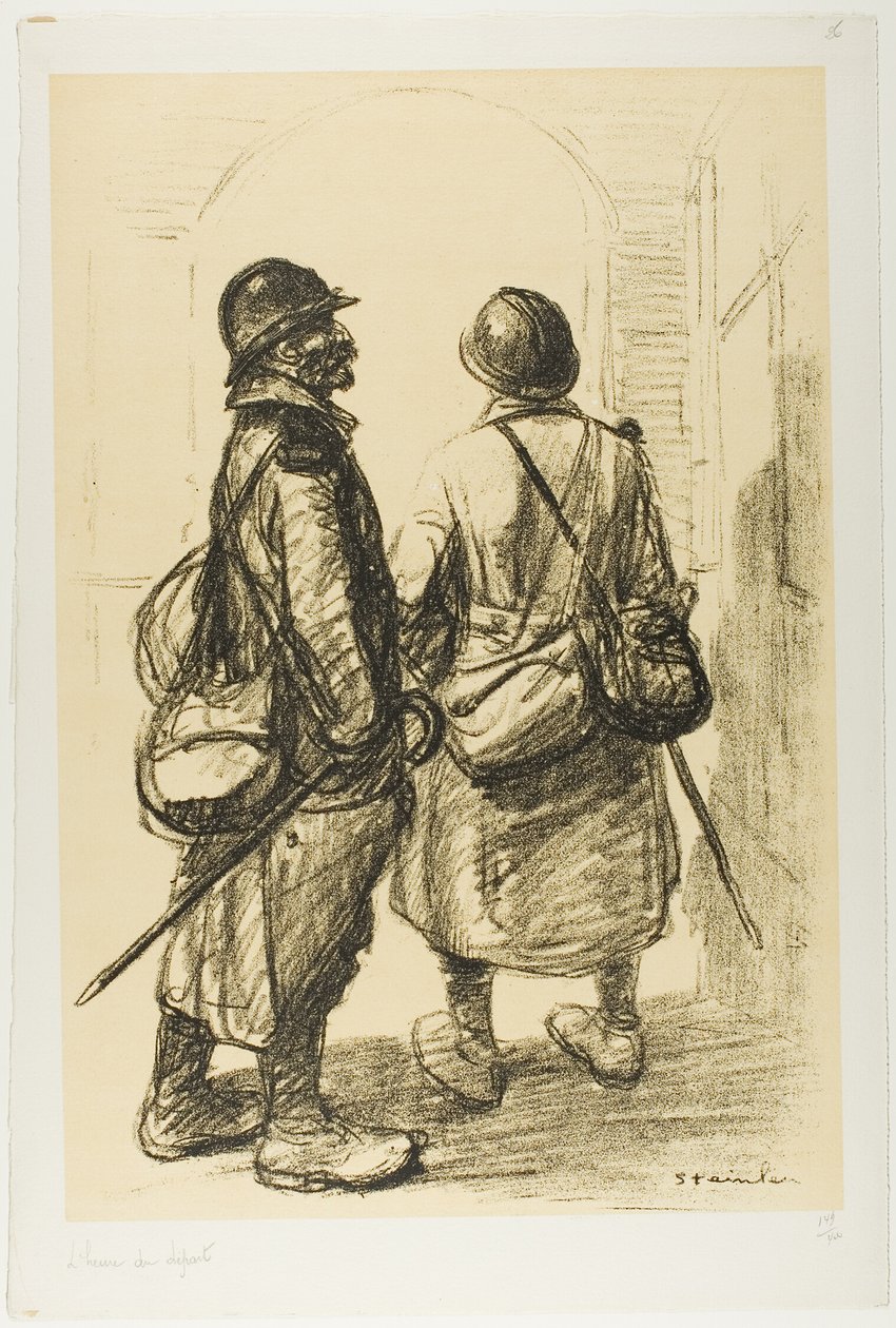 Lähdön hetki, levy kaksikymmentäkuusi, Actualités -lehti tekijältä Théophile Alexandre Pierre Steinlen
