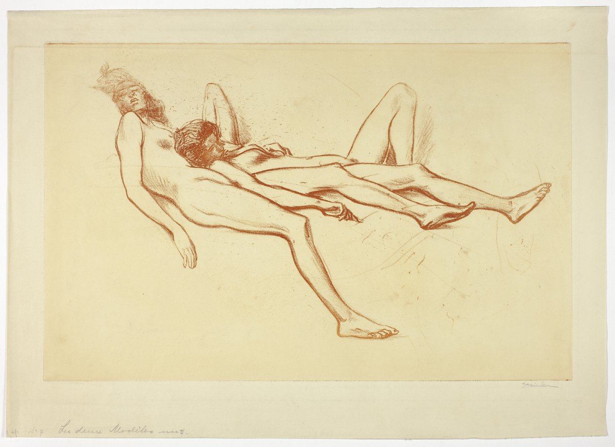 Kaksi alastonmallia tekijältä Théophile Alexandre Pierre Steinlen