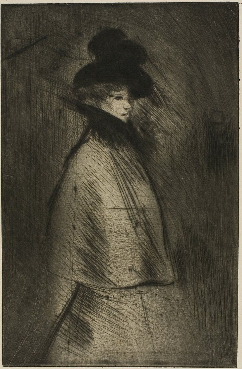 Nainen kävelyllä tekijältä Théophile Alexandre Pierre Steinlen