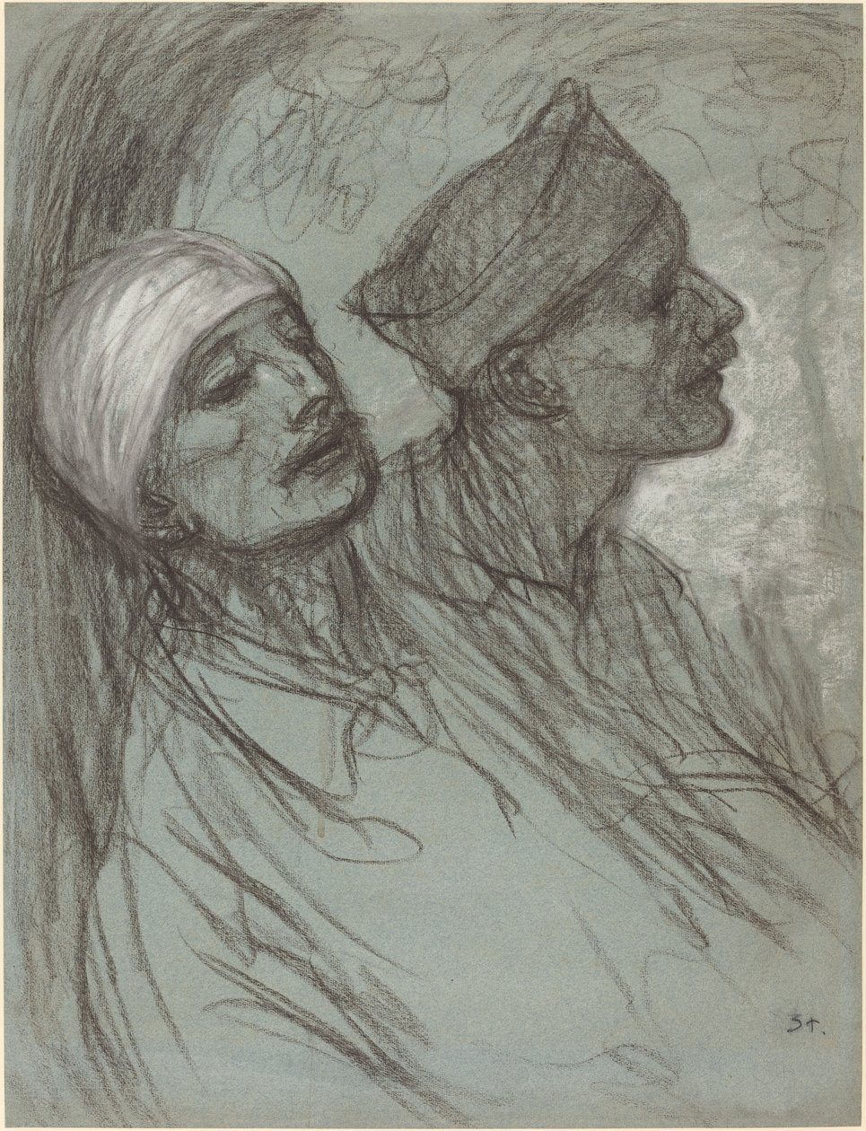 Haavoittunut sotilas ja hänen toverinsa tekijältä Théophile Alexandre Steinlen