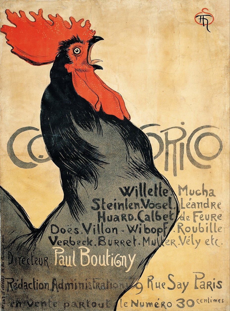 Cocorico juliste tekijältä Théophile Alexandre Steinlen