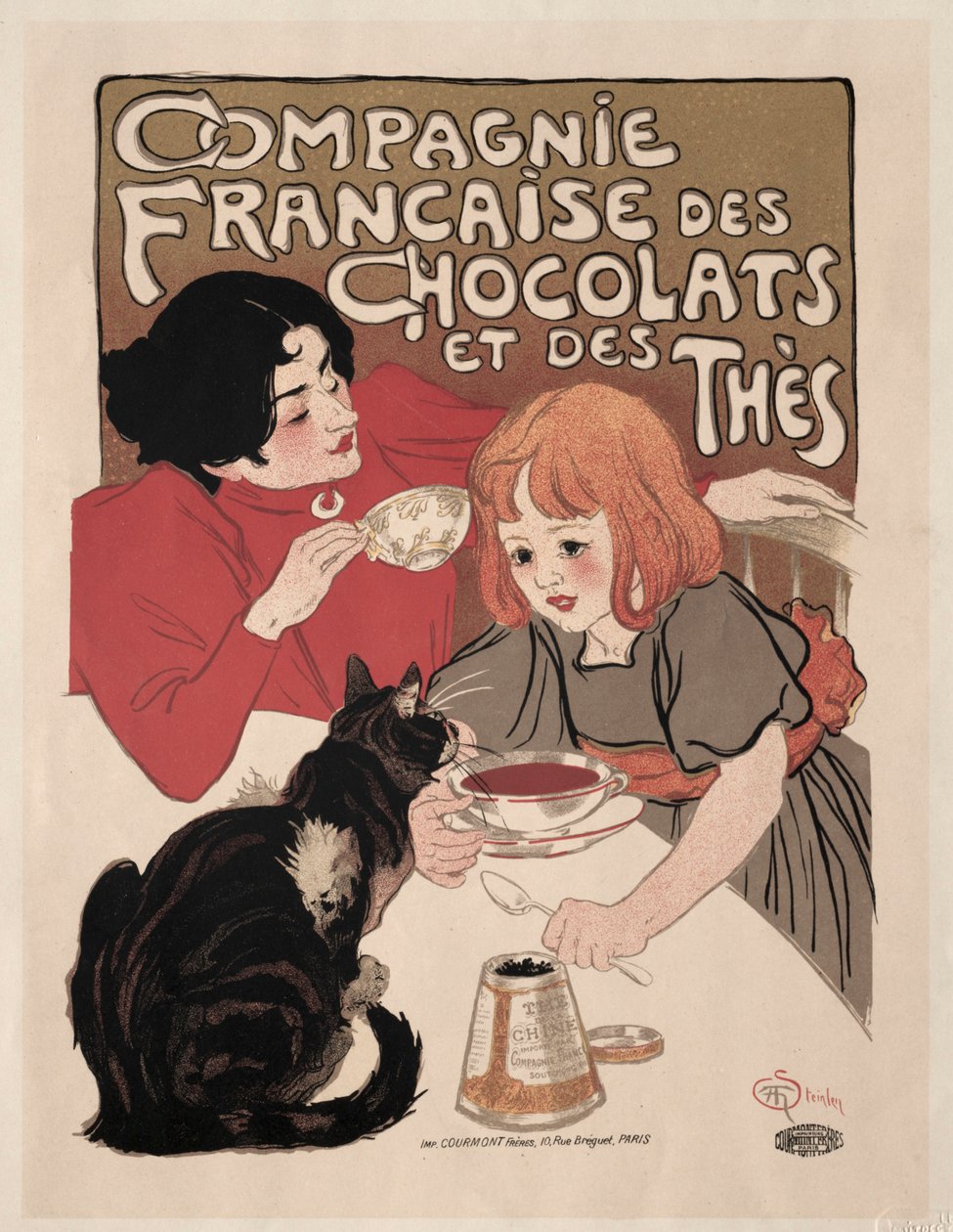 Compagnie Française des Chocolate et des Thés (Ranskalainen suklaa- ja kinkkukonserni) tekijältä Théophile Alexandre Steinlen