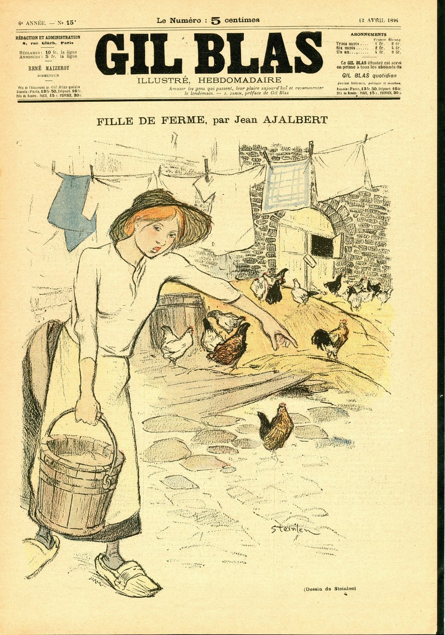 Kansi "" Gil Blas"" tekijältä Théophile Alexandre Steinlen