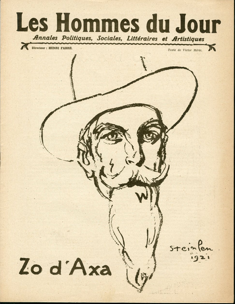 Kansi kappaleesta ""The Men of the Day"", satiirinen mustavalkoinen tekijältä Théophile Alexandre Steinlen