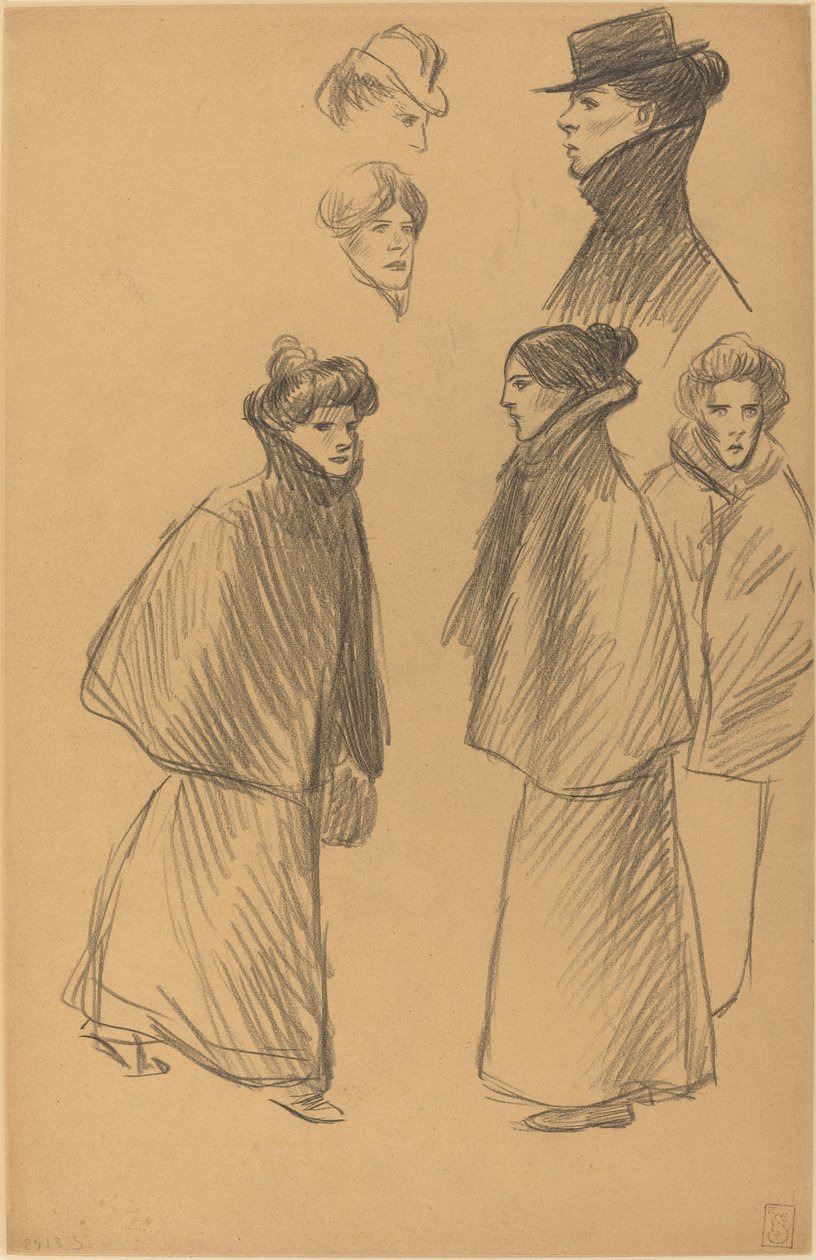 Figuuritutkimukset [recto] tekijältä Théophile Alexandre Steinlen