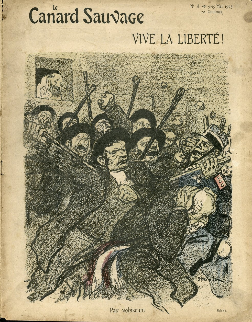 Steinlenin (1859-1923) kuvitus The Wild Duckin kanteen tekijältä Théophile Alexandre Steinlen