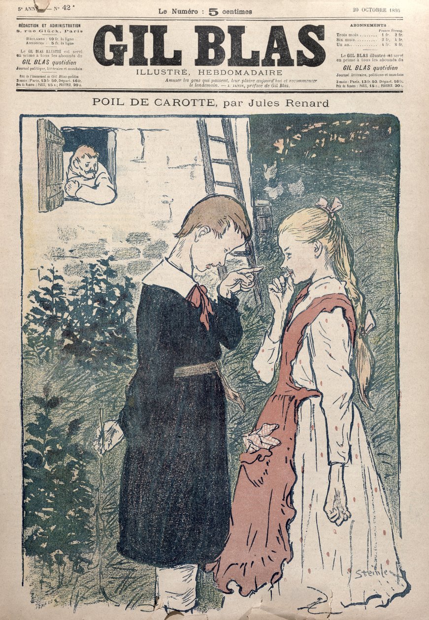 Kuvitus Jules Renardin (1864-1910) teoksesta "Poil de Carotte", Gil Blas, 20. lokakuuta 1895. tekijältä Théophile Alexandre Steinlen