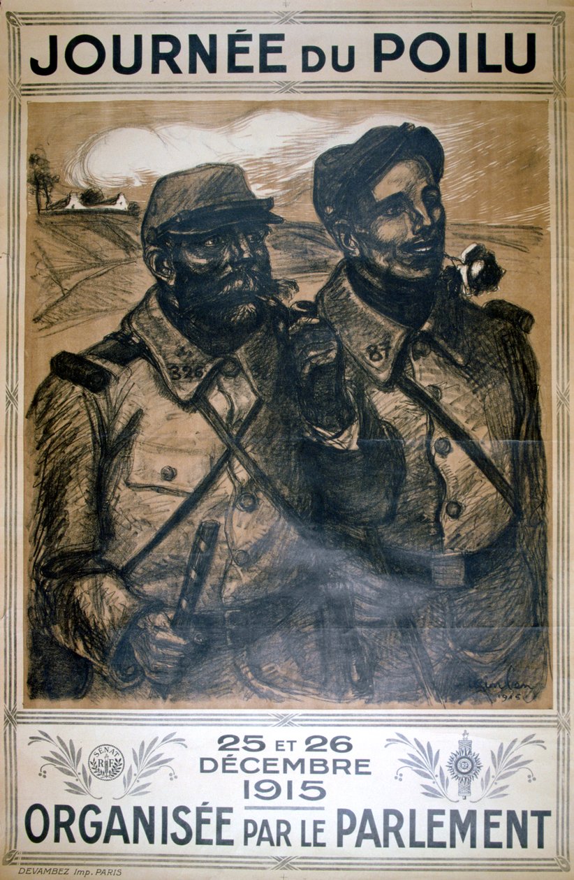 Hairy Day 25. ja 26. joulukuuta 1915, Ranskan ensimmäisen maailmansodan juliste, 1915 tekijältä Théophile Alexandre Steinlen