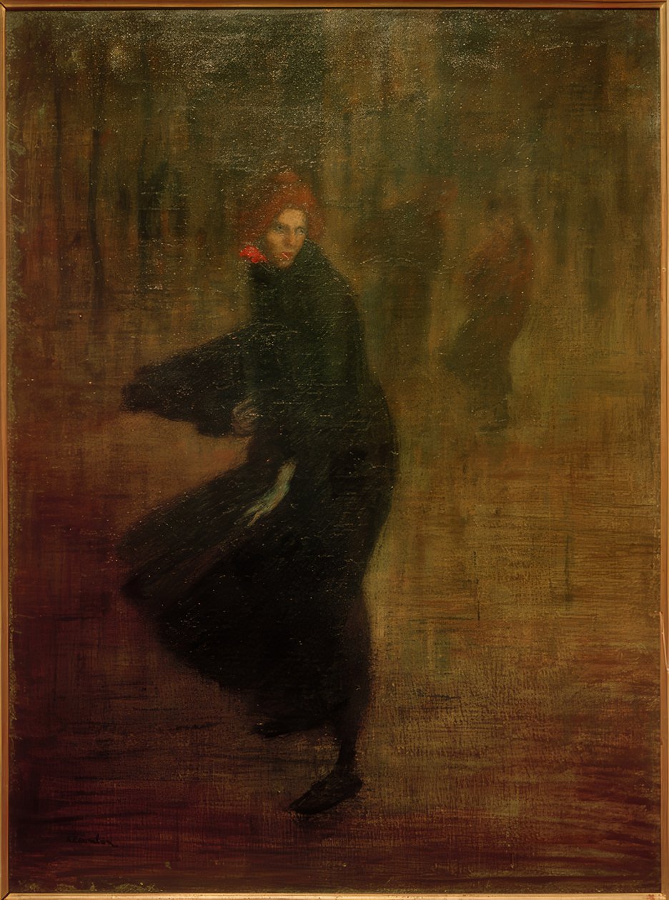 Nuori naistyöläinen kadulla tekijältä Théophile Alexandre Steinlen