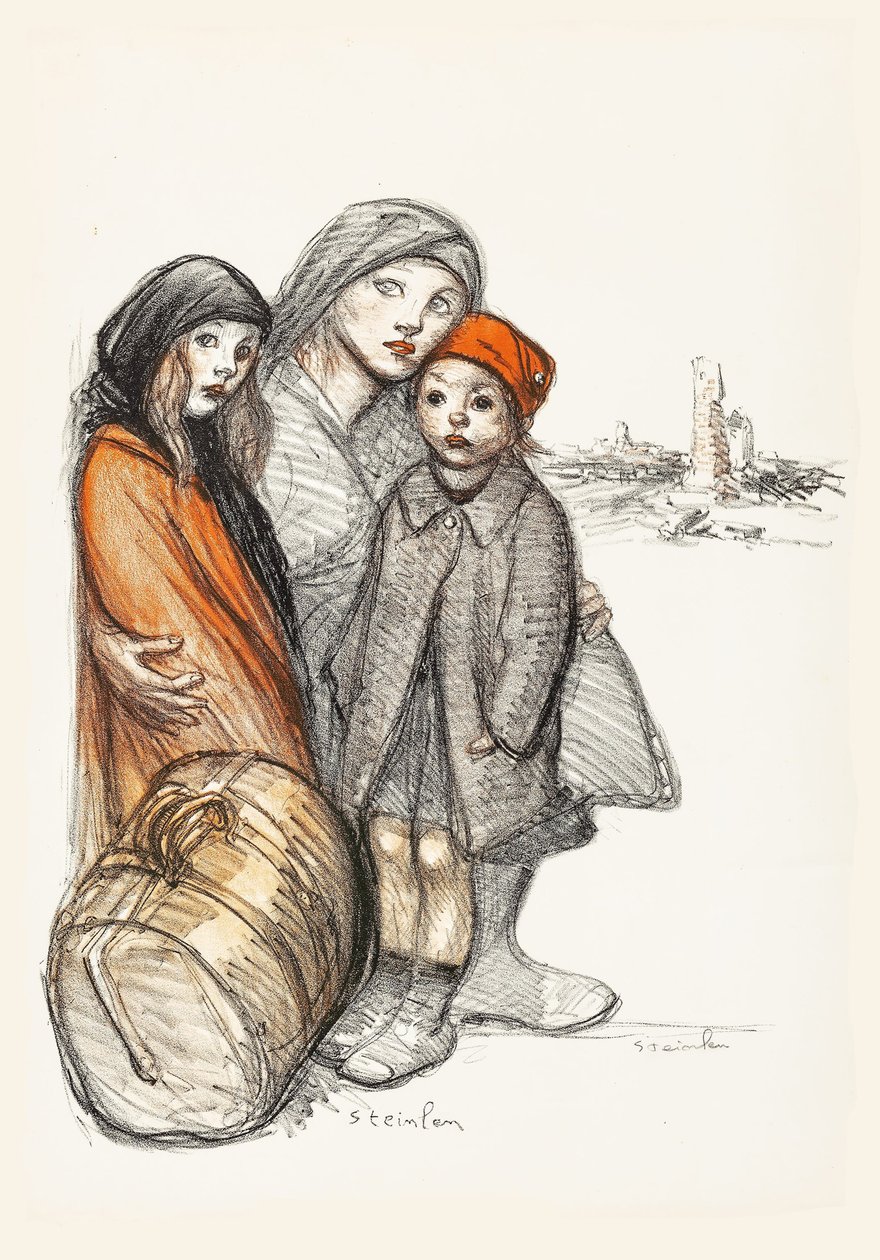 Aisne tuhoutui. Sotahyväntekeväisyys tuhoutuneiden kotien jälleenrakentamiseen, 1918. tekijältä Théophile Alexandre Steinlen