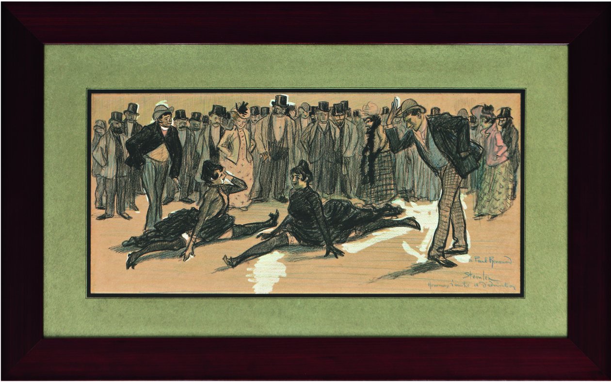 La Goulue ja Valentin le Boneless Ballissa Moulin Rougessa, 1890. tekijältä Théophile Alexandre Steinlen