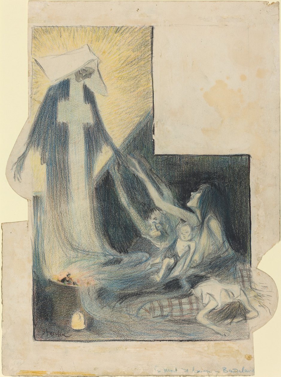 Köyhien kuolema - Baudelaire, 1894. tekijältä Théophile Alexandre Steinlen