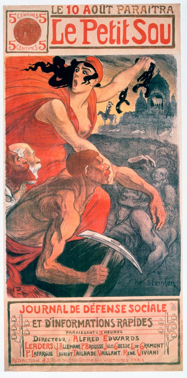 Le Petit Sou, Théophile Steinlenin sosialistinen aikakauslehti, 1900 tekijältä Théophile Alexandre Steinlen