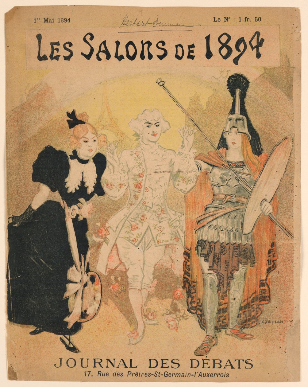 The Salon 1894, kansi Journal des Débats tekijältä Théophile Alexandre Steinlen