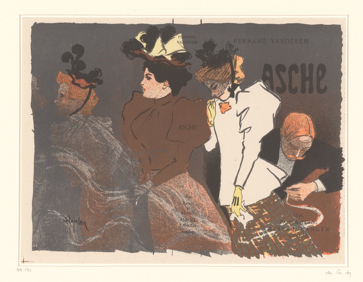 Kannen kuvitus Aschelle Fernand Vandérem tekijältä Théophile Alexandre Steinlen