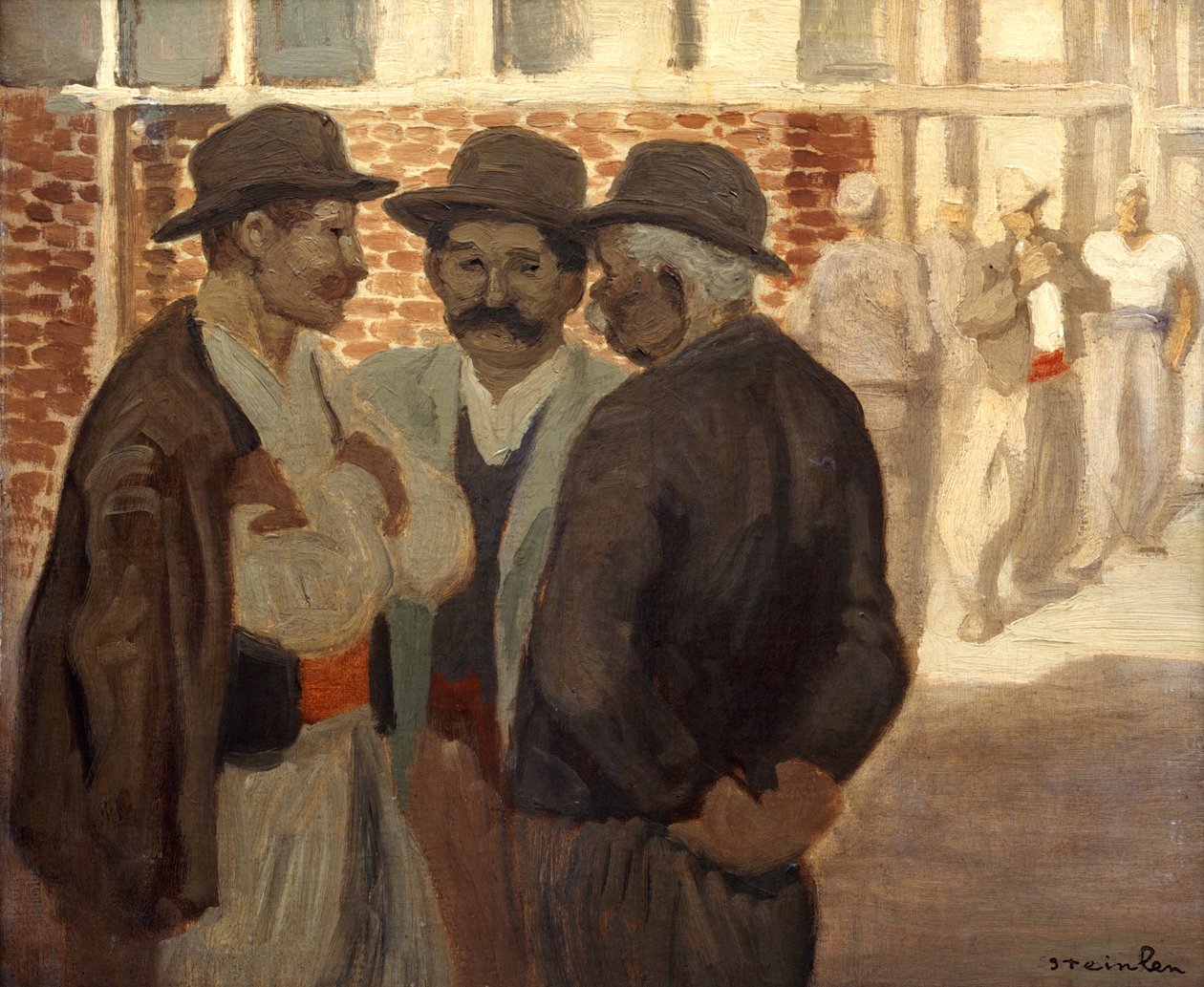 Rakennustyöläiset, c1911 tekijältä Théophile Alexandre Steinlen