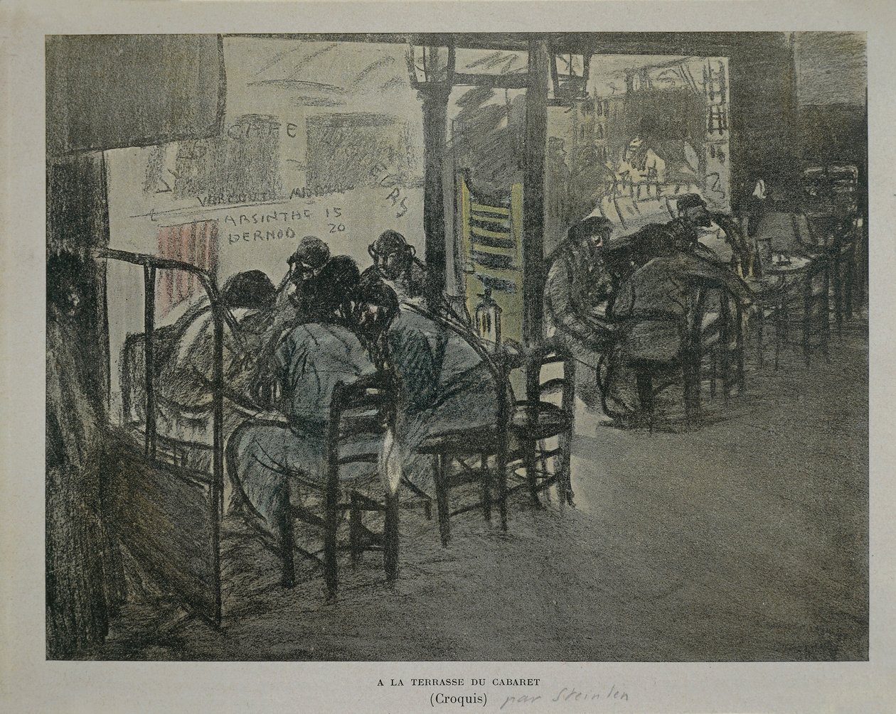 París a la terrassa del cafè, de Theophile Alexandre Steinlen, sketchfinnish tekijältä Théophile Alexandre Steinlen