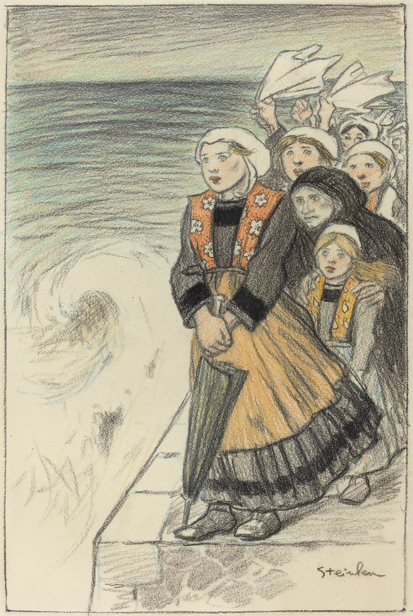 Merimiesten vaimot, 1896. tekijältä Théophile Alexandre Steinlen