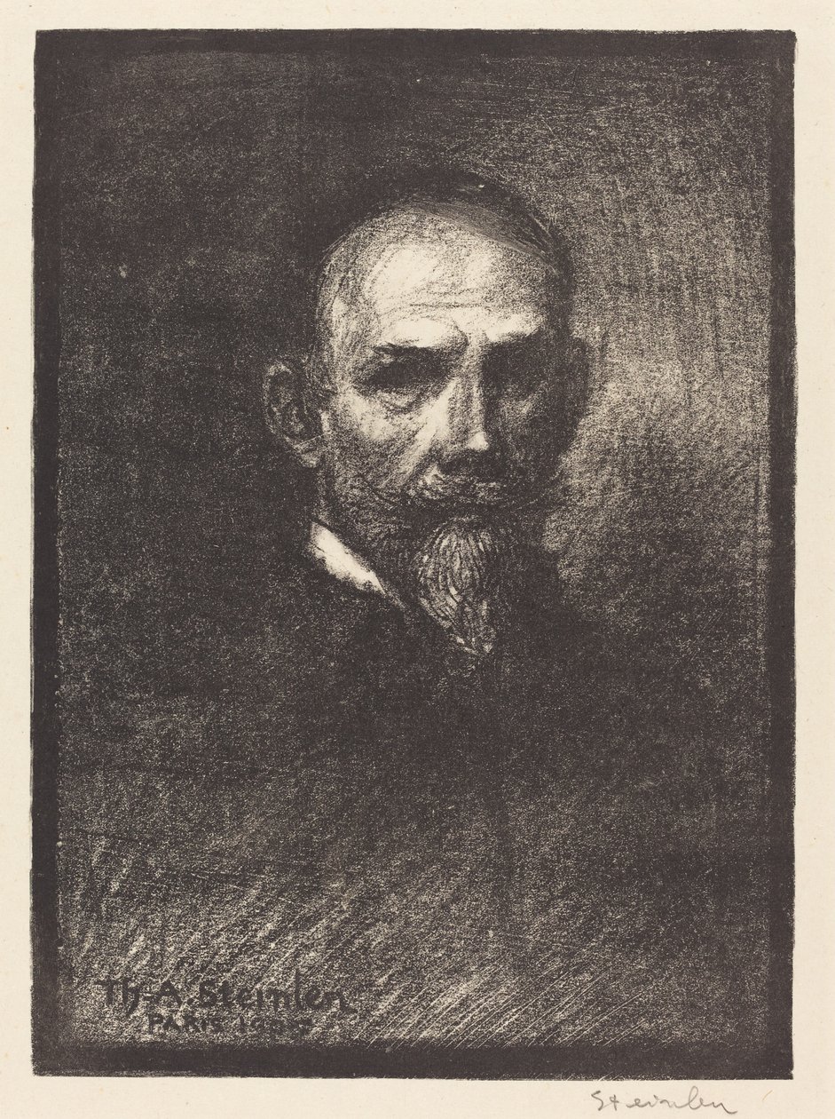 Omakuva Steinlen edestä, pää suorassa, 1905. tekijältä Théophile Alexandre Steinlen