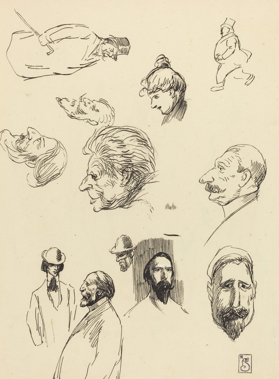 Estudis de figures i caps finlandès tekijältä Théophile Alexandre Steinlen
