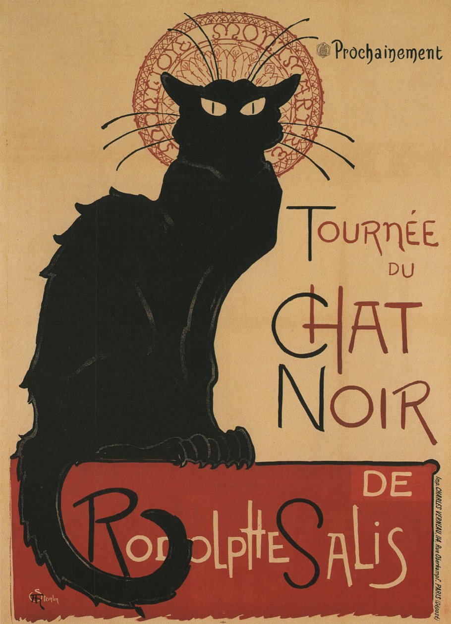 Black Cat Tour, 1896 tekijältä Théophile Alexandre Steinlen