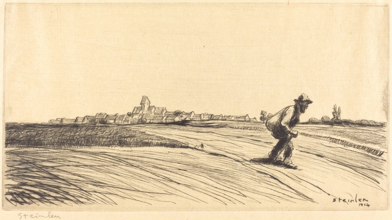 Kulkuri ja nippu Kulkuri kassin kanssa, 1914. tekijältä Théophile Alexandre Steinlen