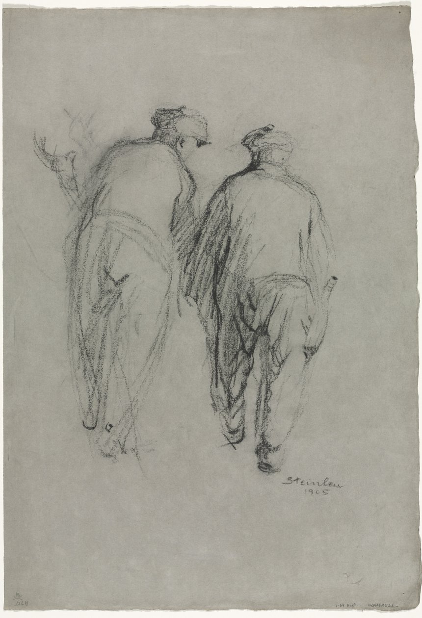 Kaksi miestä töissä, takanäkymä tekijältä Théophile Alexandre Steinlen