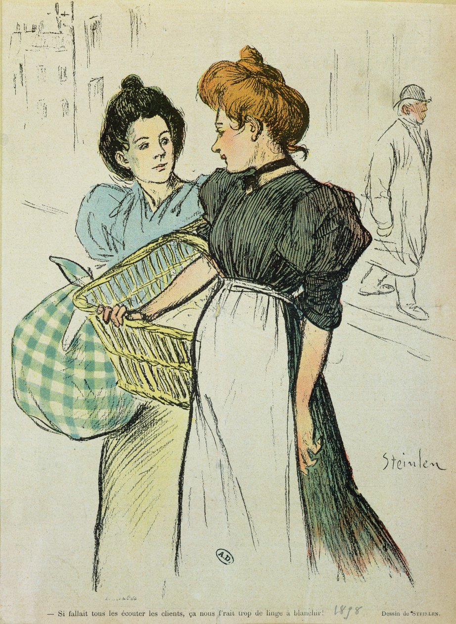 Kaksi pesinnaista, 1898 tekijältä Théophile Alexandre Steinlen