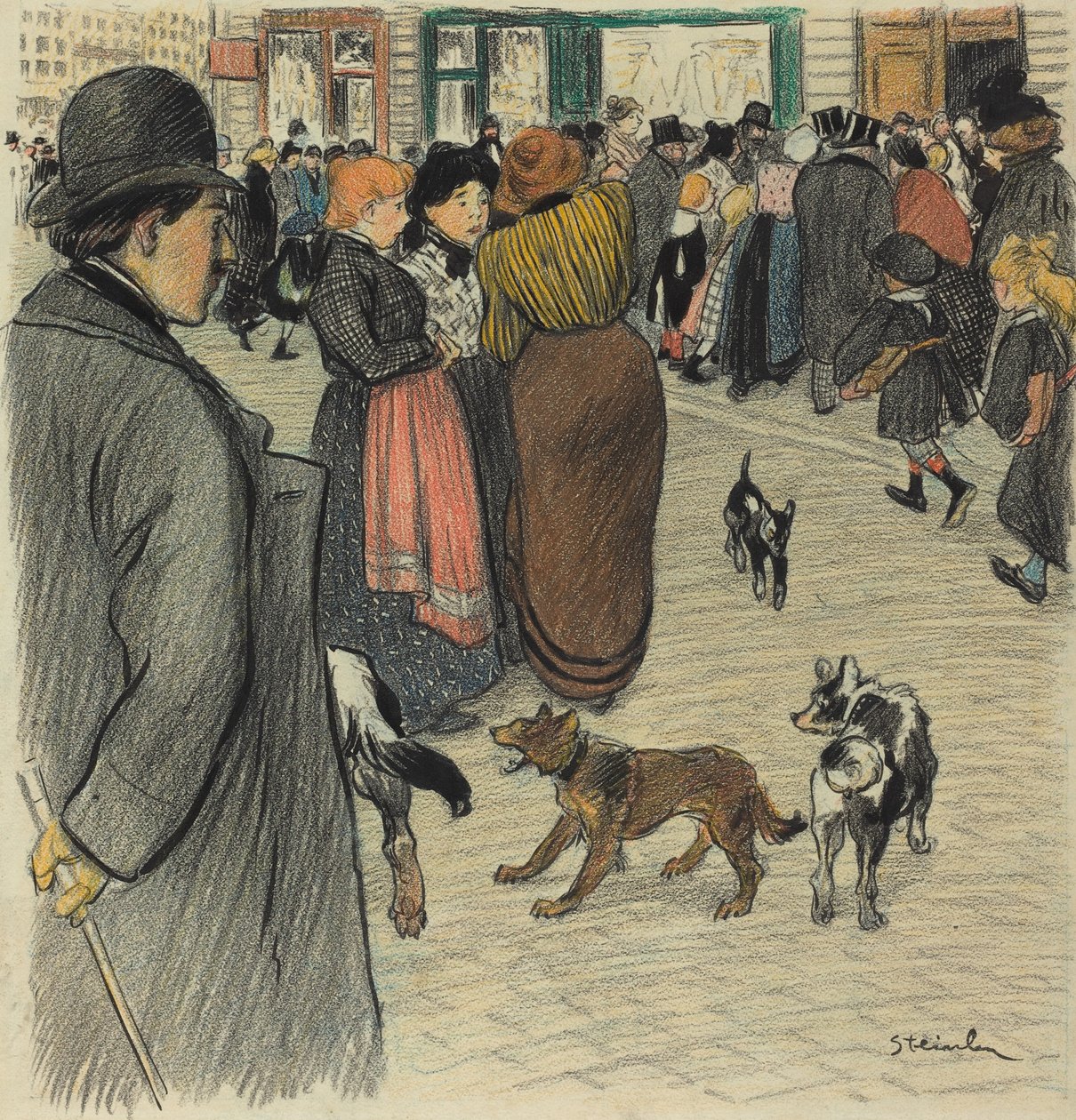 Katsomassa yleisöä tekijältä Théophile Alexandre Steinlen