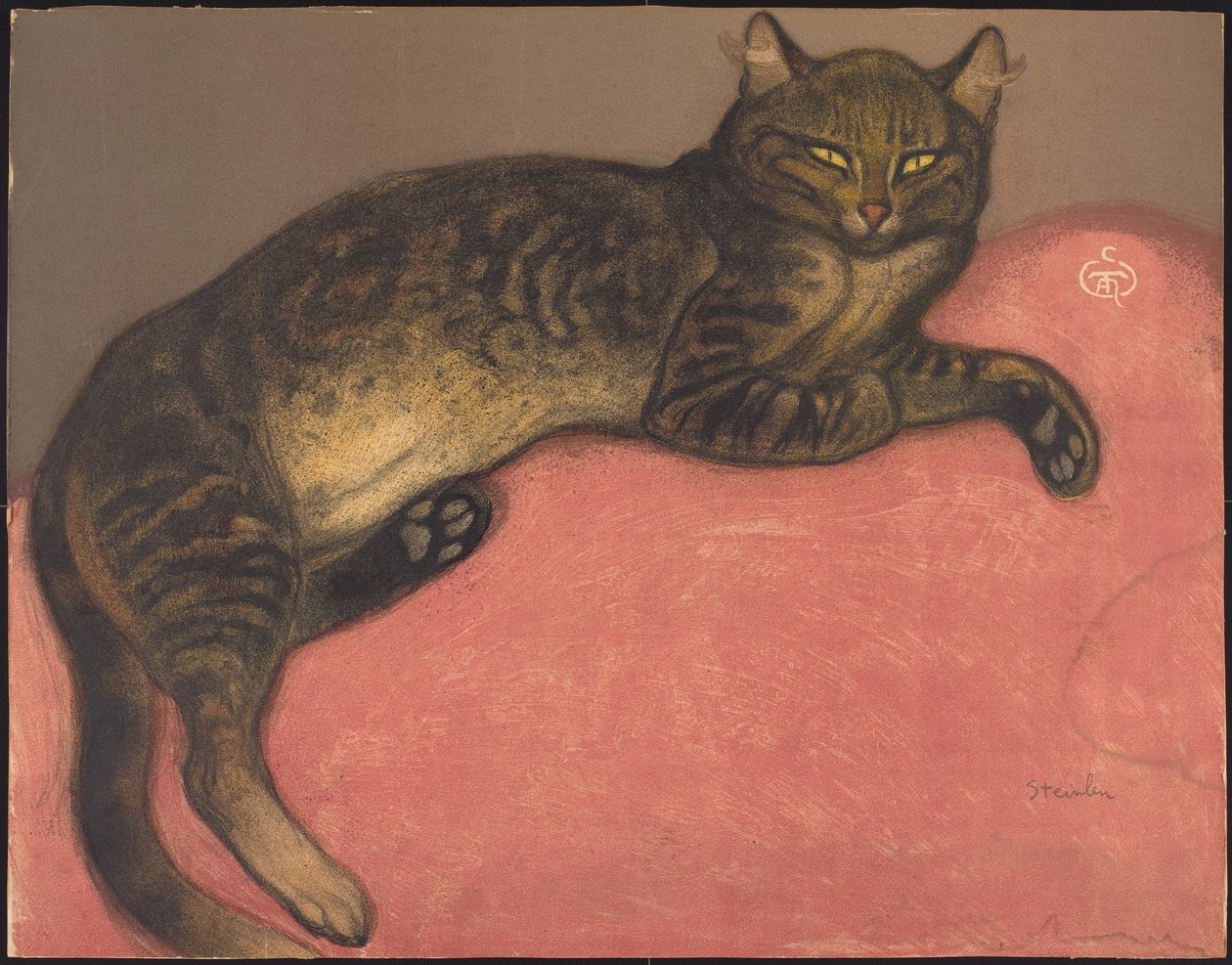Talvi: Kissa tyynyllä tekijältä Théophile Alexandre Steinlen