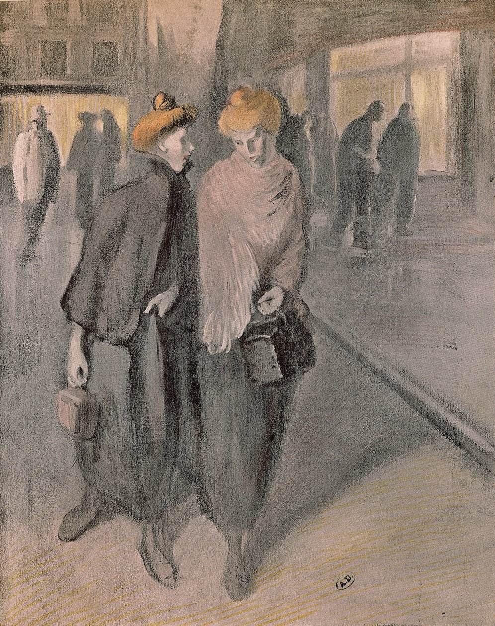 Työläisnaisia, noin 1900 (piirros) tekijältä Théophile Alexandre Steinlen